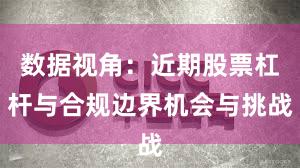 数据视角：近期股票杠杆与合规边界机会与挑战